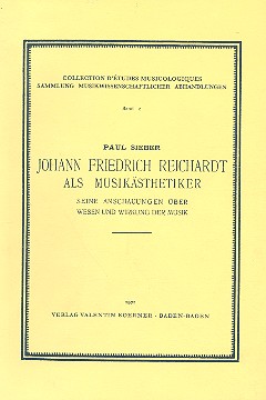 Johann Friedrich Reichardt als Musikästhetiker 