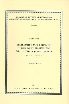 Accidentien und Tonalität in den Musikdenkmälern des 15. und 16. Jahrhunderts