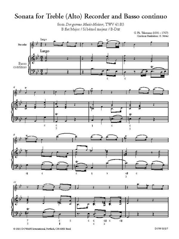Sonata for Treble (Alto) Recorder and BC (+Online Audio)