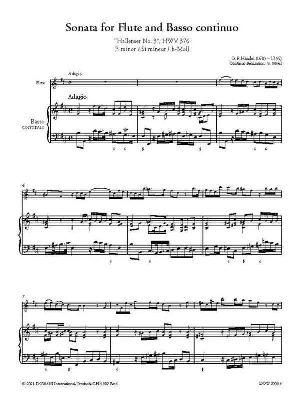 Sonata 'Hallenser no.3' h-Moll HWV376 (+Online Audio)