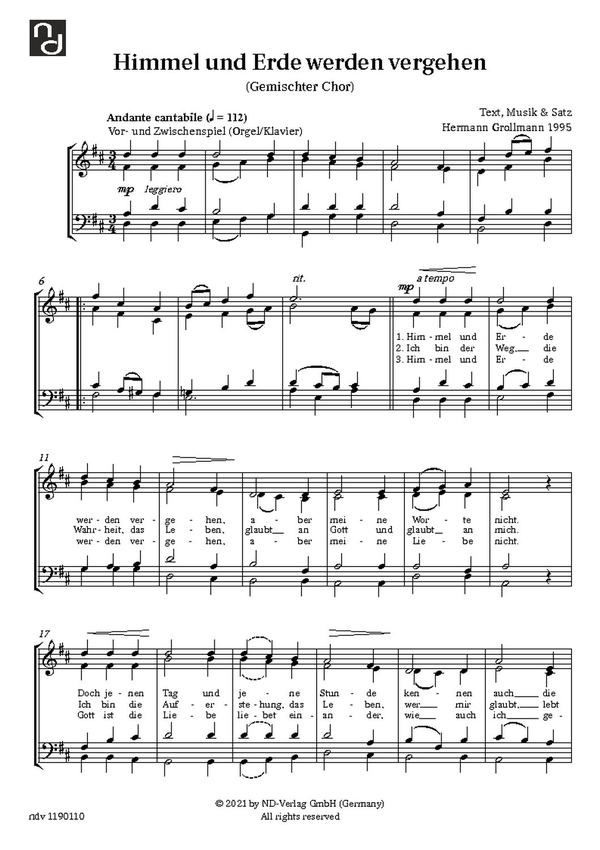 Himmel und Erde werden vergehen