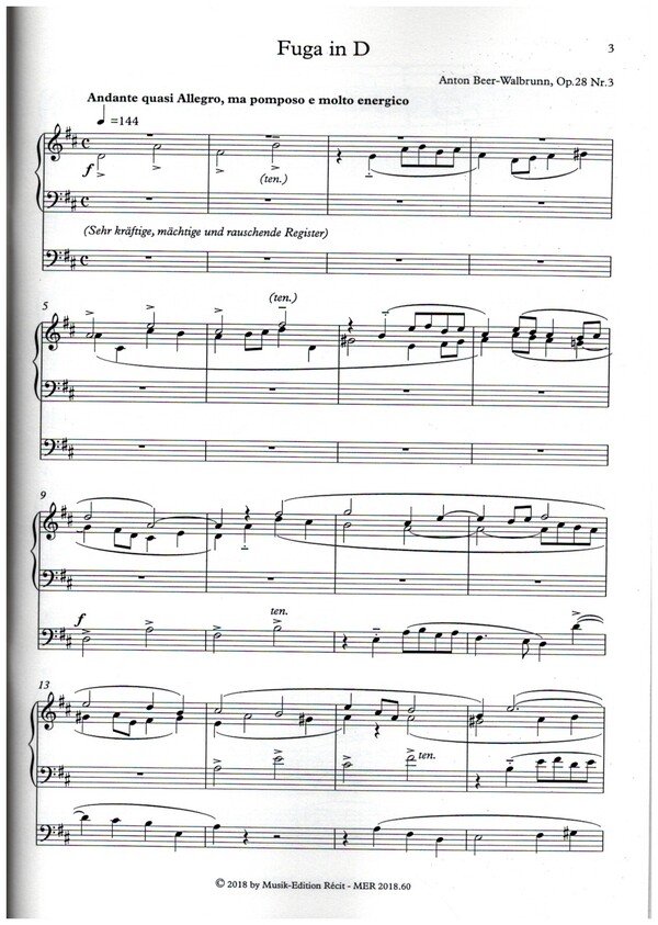 Fuga in D op.28,3 und Variationen über 'Wie schön leuchtet der