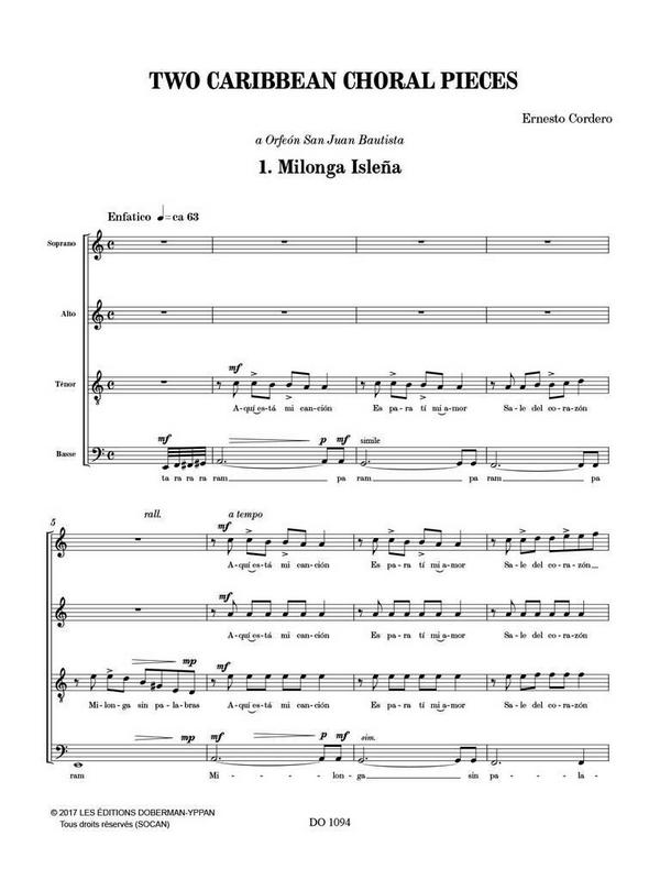 2 caribbean choral Pieces