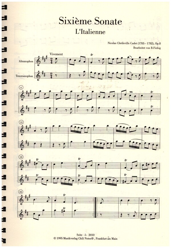 Sonate Nr.6 für 2 Saxophone (AT)