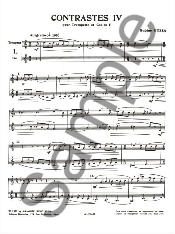 Contrastes no.4 pour trompette et cor