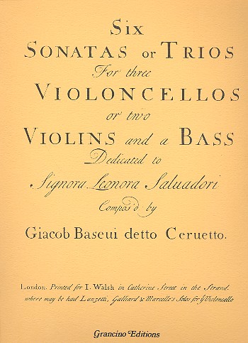 6 Sonatas or trios for 2 violoncellos