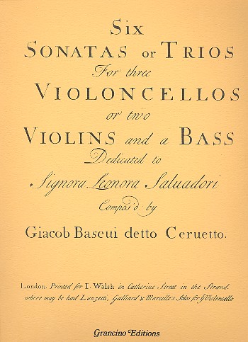 6 Sonatas or trios for 2 violoncellos