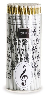 Bleistiftbox Violinschlüssel Weiss