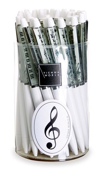 Kugelschreiberbox Noten weiss