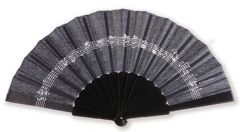 Fächer schwarz Kunststoff Textil