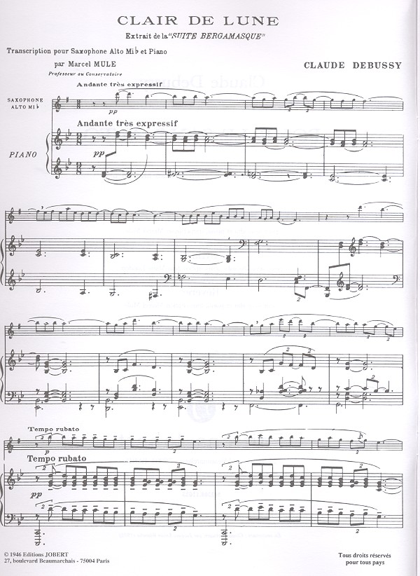 Pour le Saxo Alto 3 pièces pour saxophone alto