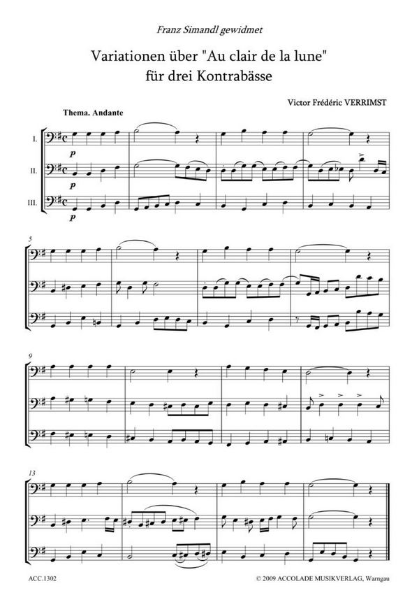 Variationen über 'Au clair de la lune'