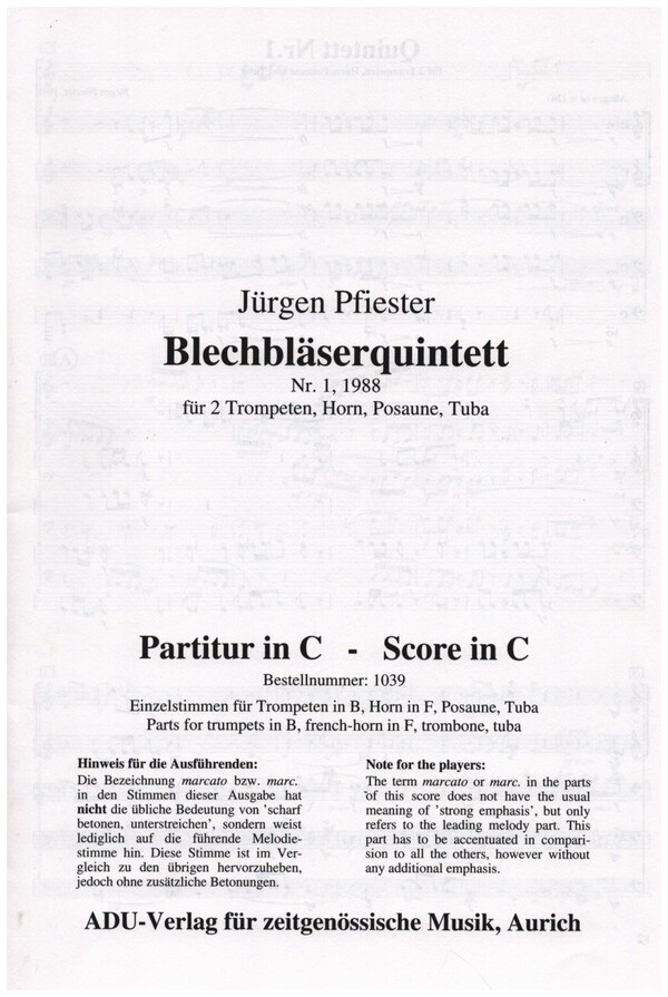Blechbläserquintett Nr.1