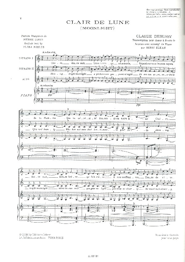 Clair de lune de la Suite bergamasque