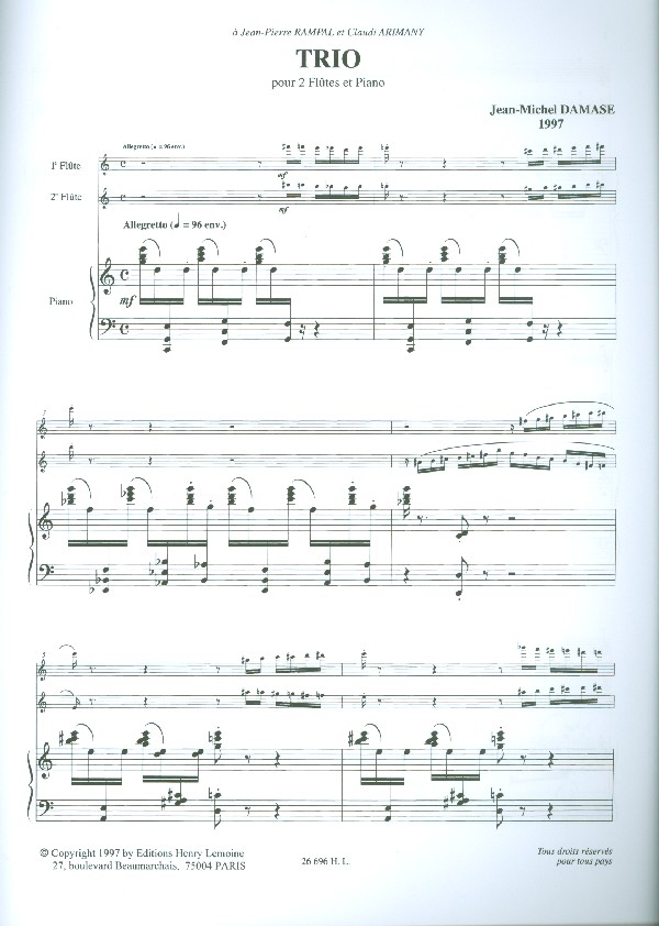 Trio pour 2 flutes et piano