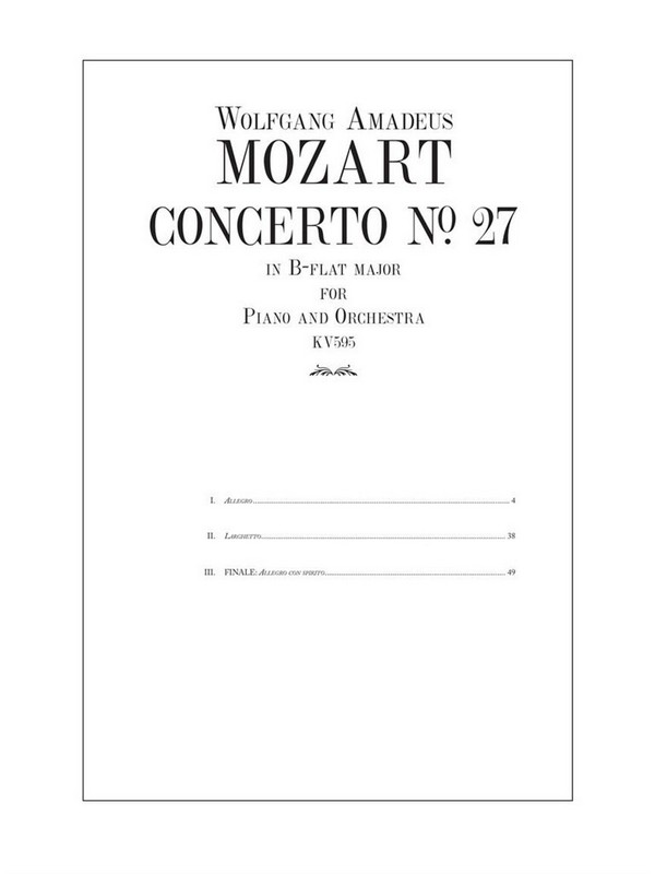 Piano Concerto b flat major no.27 KV595