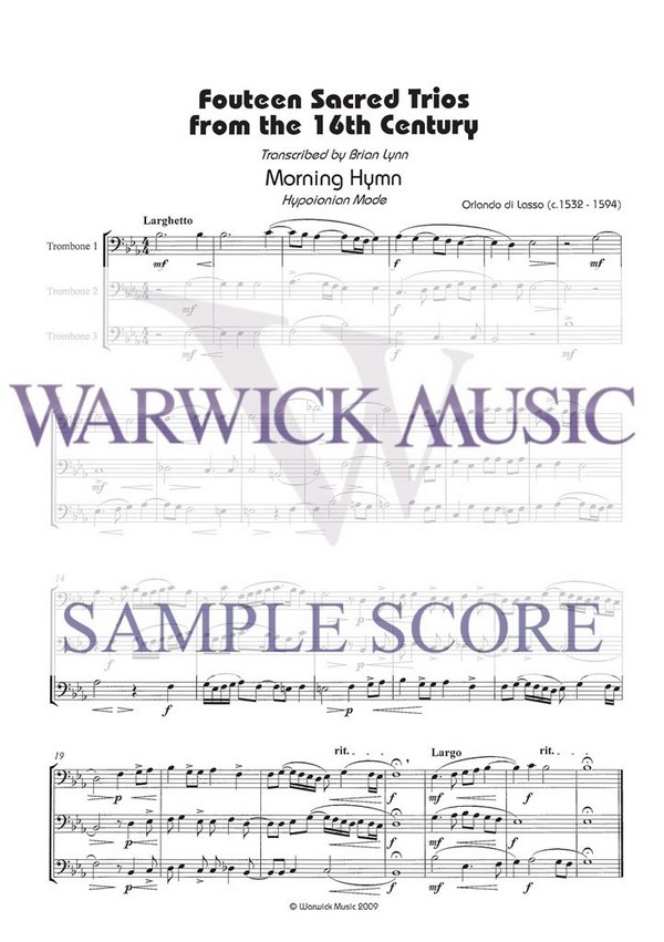 Sacred 16th Century Trios for 3 trombones