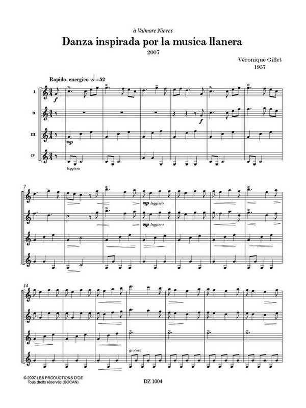 Easy Music for 4 guitars - Venezuela