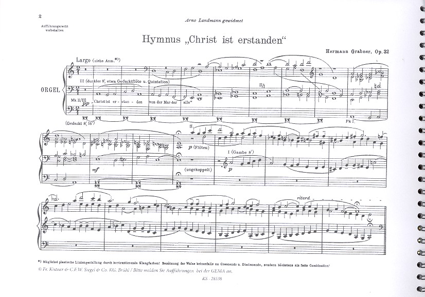 Hymnus Christ ist erstanden op.31