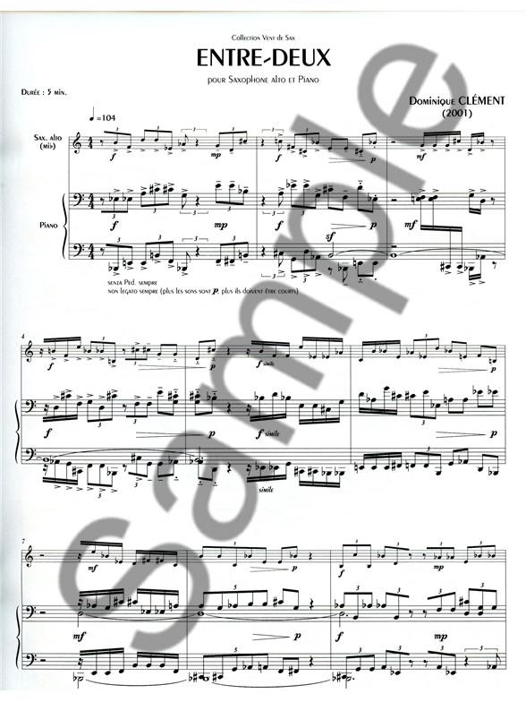 Entre-deux pour saxophone alto et piano