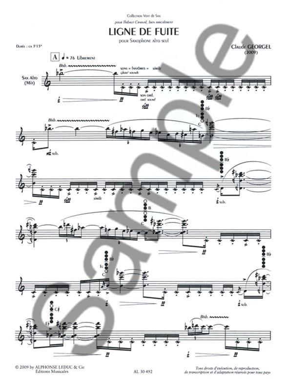 Ligne de fuite pour saxophone alto seul