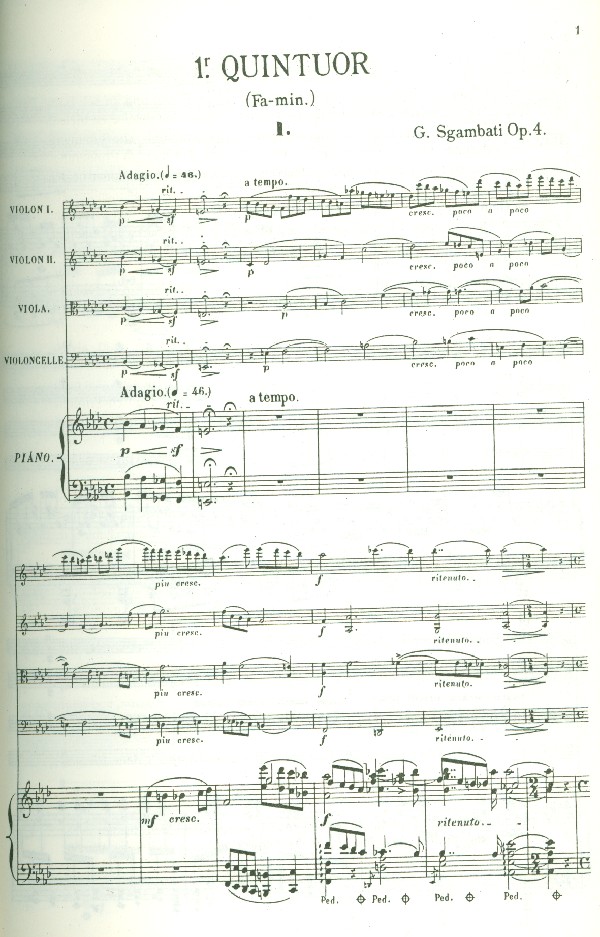 Quintett f-Moll Nr.1 op.4 für Klavier,