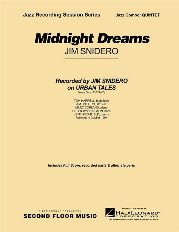 Midnight Dreams: for  jazz combo quintet