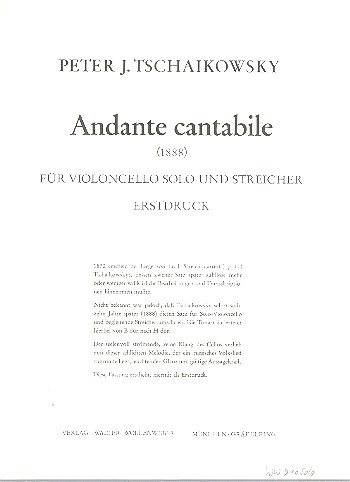 Andante Cantabile für Violoncello solo