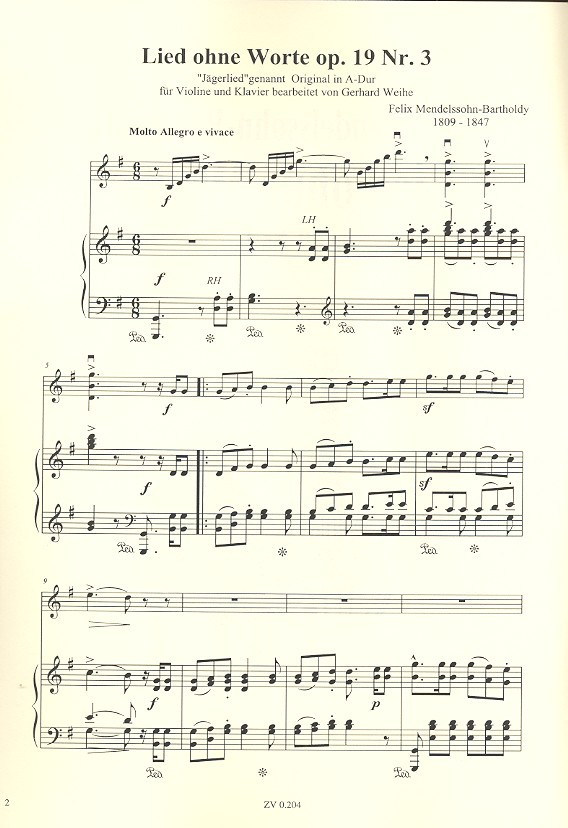Lied ohne Worte G-Dur op.19,3