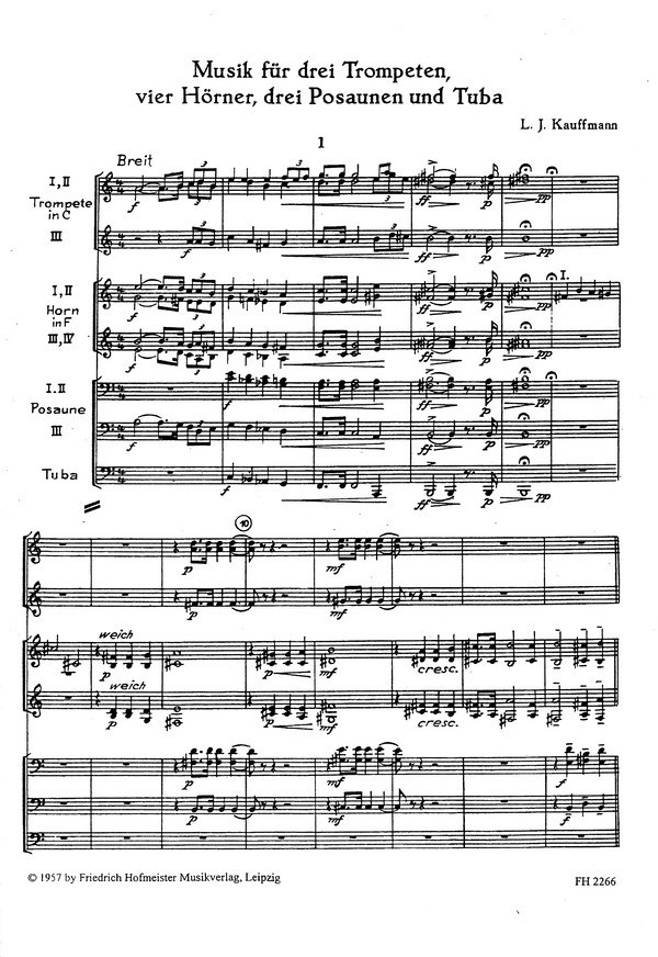 Musik für Bläser für 3 Trompeten,