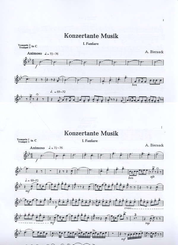 Konzertante Musik für 2 Trompeten,