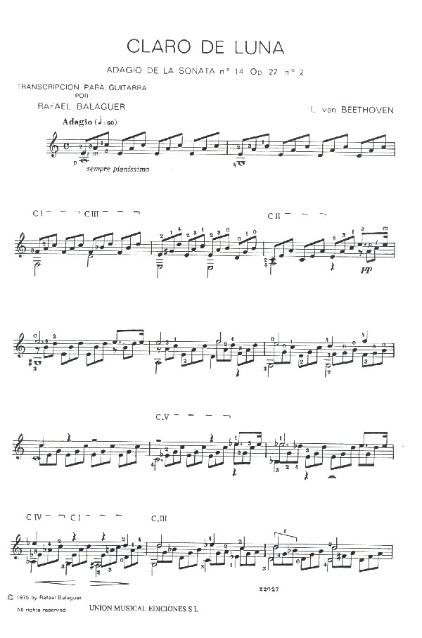 Claro de Luna Adagio de la sonata