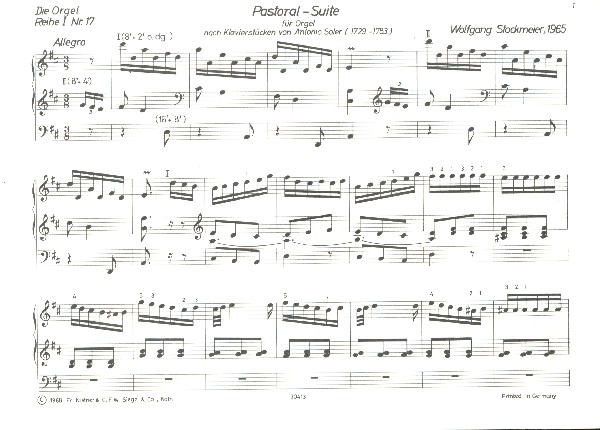 Pastoral-Suite nach Klavierstücken von