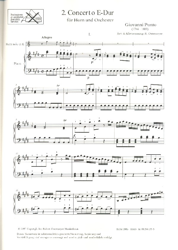 Concerto E-Dur Nr.2 für Horn