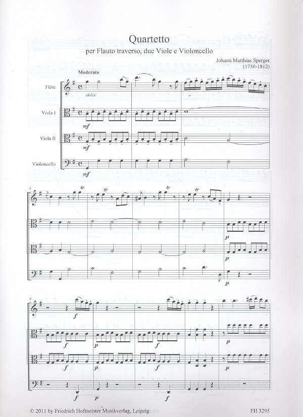 Quartett G-Dur für Flöte, 2 Violinen