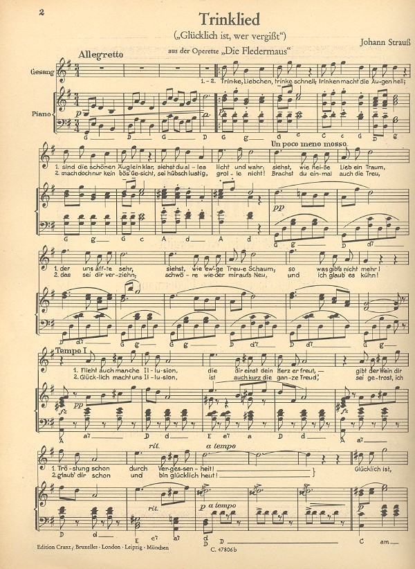 Trinklied aus Die Fledermaus
