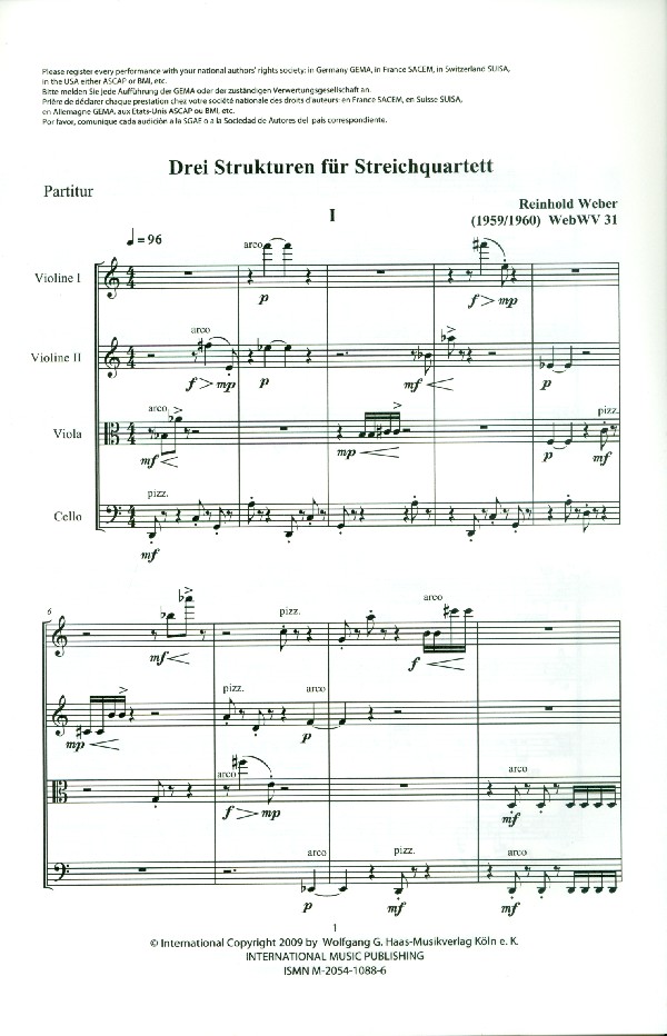 3 Strukturen WebWV31 für Streichquartett