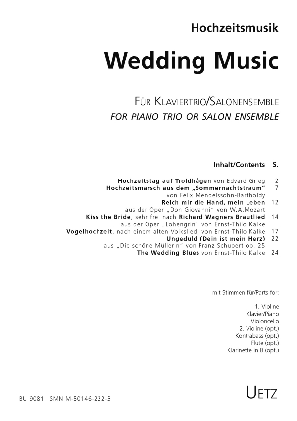 Wedding Music für Violine, Violoncello