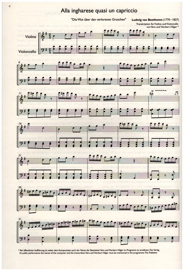 Die Wut über den verlorenen Groschen op.129