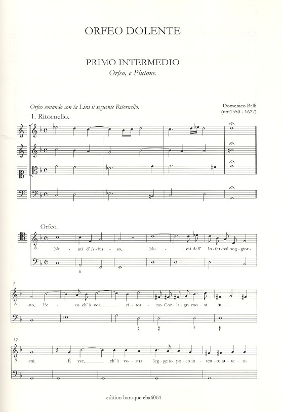 Orfeo dolente Partitur (it/dt)
