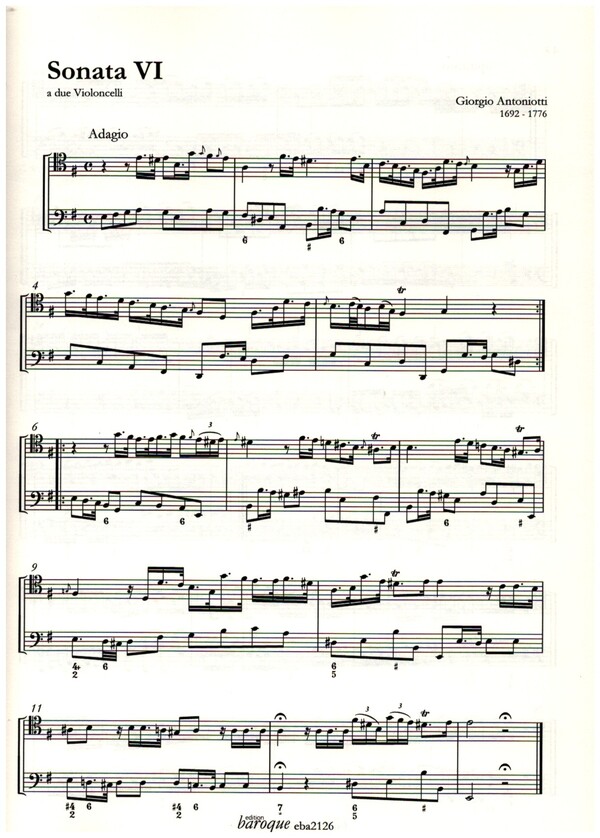 2 Sonaten op.1 für 2 Violoncelli