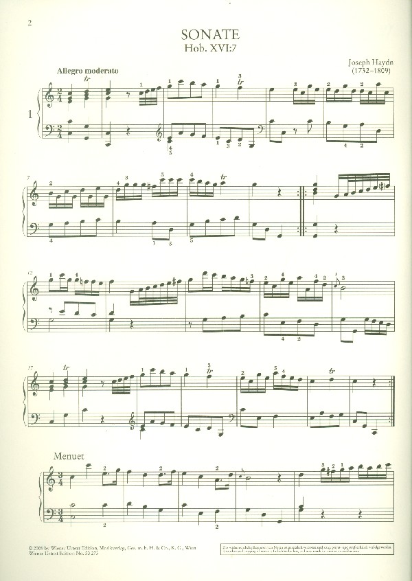 Die leichtesten Klaviersonaten