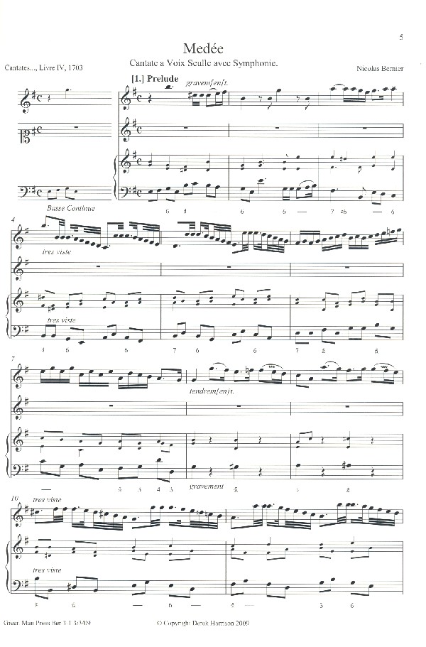 Medée for soprano, violin (flute) and Bc