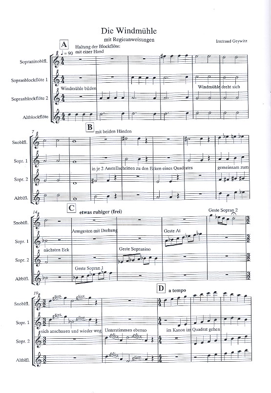 Windmühle für 4 Blockflöten (SoSSA)