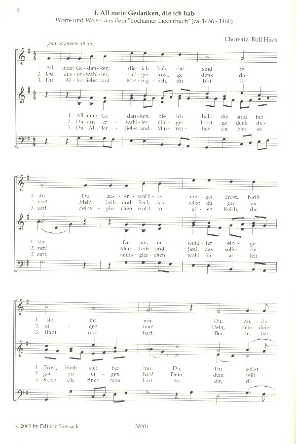 14 Volkslieder für gem Chor a cappella