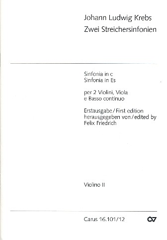 2 Streichersinfonien für 2 Violinen,