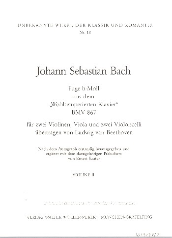 Fuge b-Moll BWV867 für 2 Violinen,