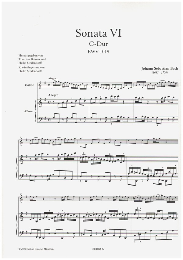 Sonate G-Dur Nr.6  (BWV 1019)