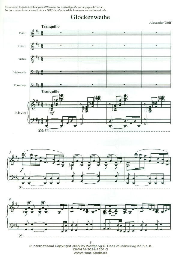 Glockenweihe WolfWV8 für 2 Flöten,
