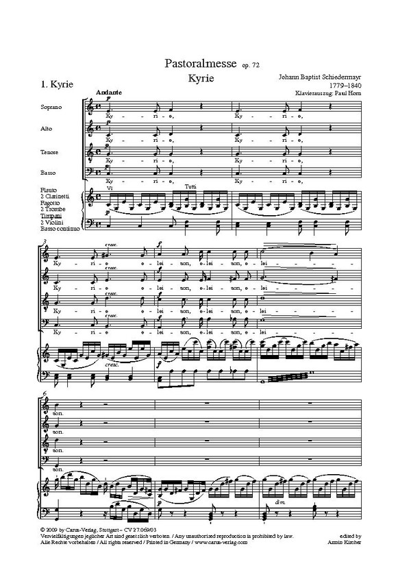 Pastoralmesse op.72 für Soli,